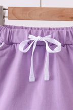 Scallop Hem Bow Skort - Purple