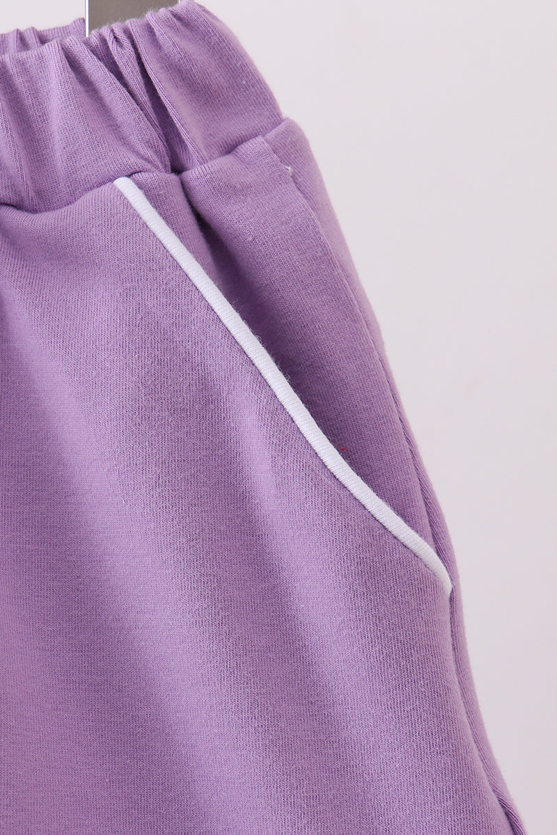 Scallop Hem Bow Skort - Purple