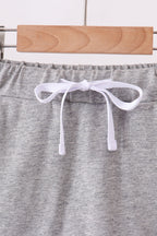 Scallop Hem Bow Skort - Gray