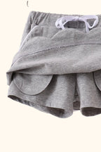 Scallop Hem Bow Skort - Gray