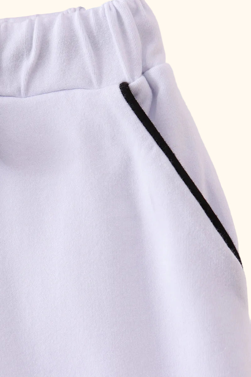 Scallop Hem Bow Skort - White
