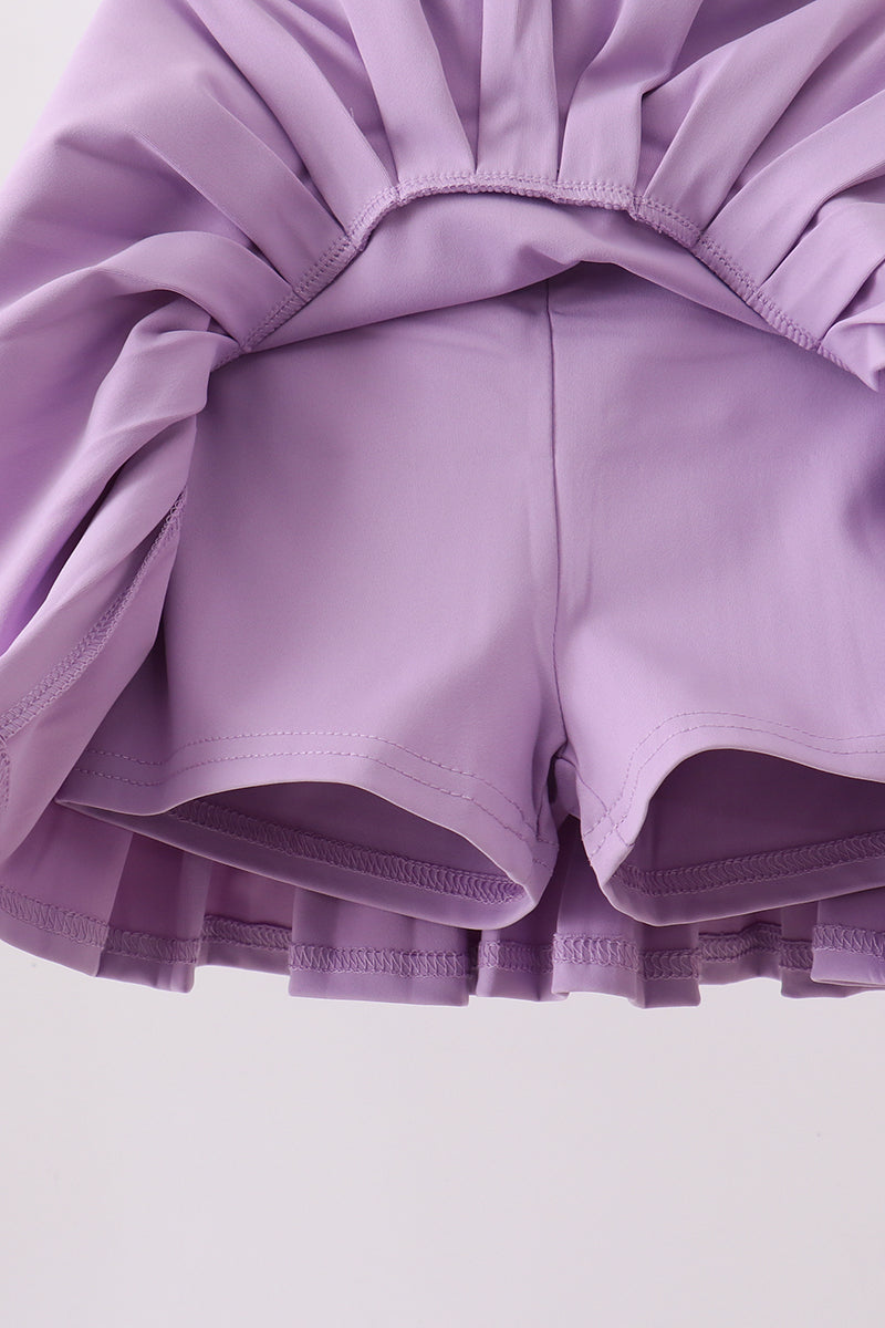 Pleated Tennis Skort - Purple