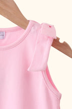 Baby Pink Scalloped Bow Dress