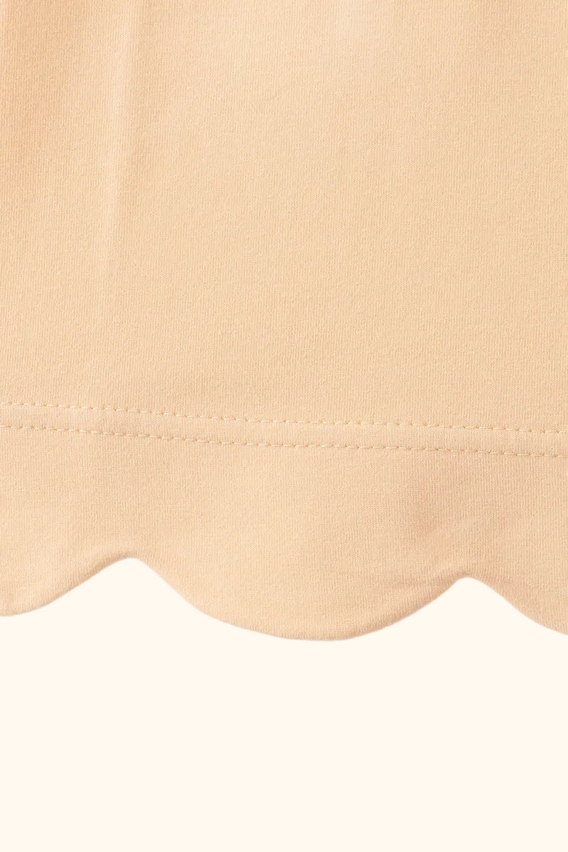 Kids Buttercup Yellow Scalloped Bow Dress