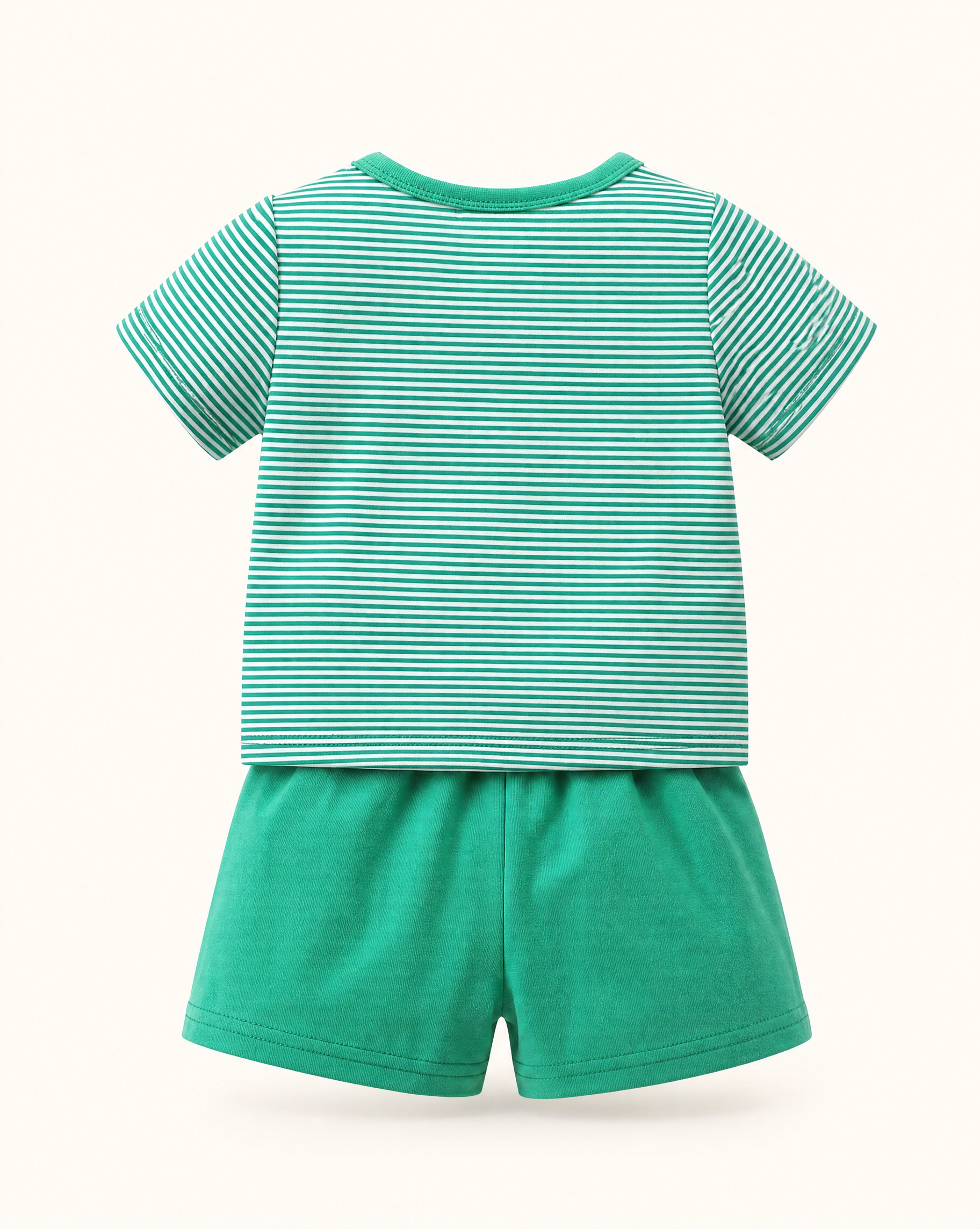 Baby  Monkey Graphic Striped T-Shirt and Shorts Set