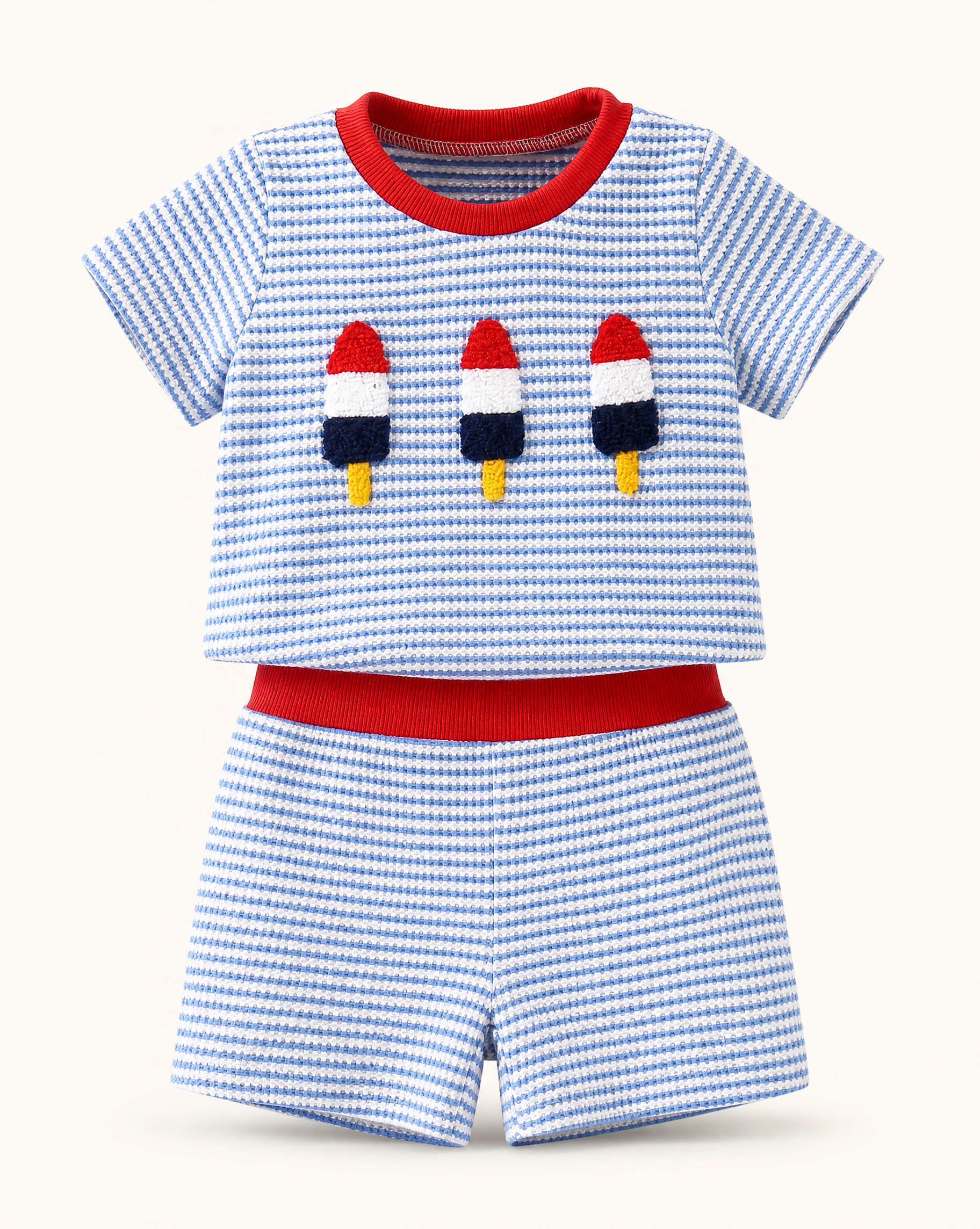Baby Ice Cream & Car Appliqué Tee & Shorts Set