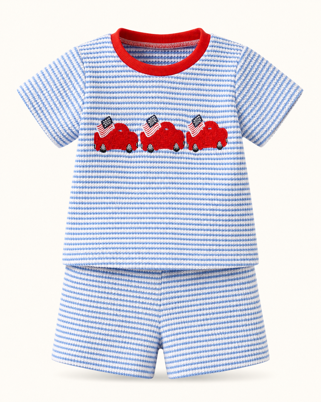 Baby Ice Cream & Car Appliqué Tee & Shorts Set