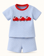 Baby Ice Cream & Car Appliqué Tee & Shorts Set