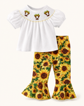Baby Sunflower Smocked Top & Bell Bottom Set