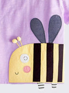 Kids Bee Applique Short Sleeve Cotton T-Shirt