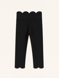 Scalloped Yoga Active Leggings - Black