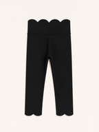 Scalloped Yoga Active Leggings - Black