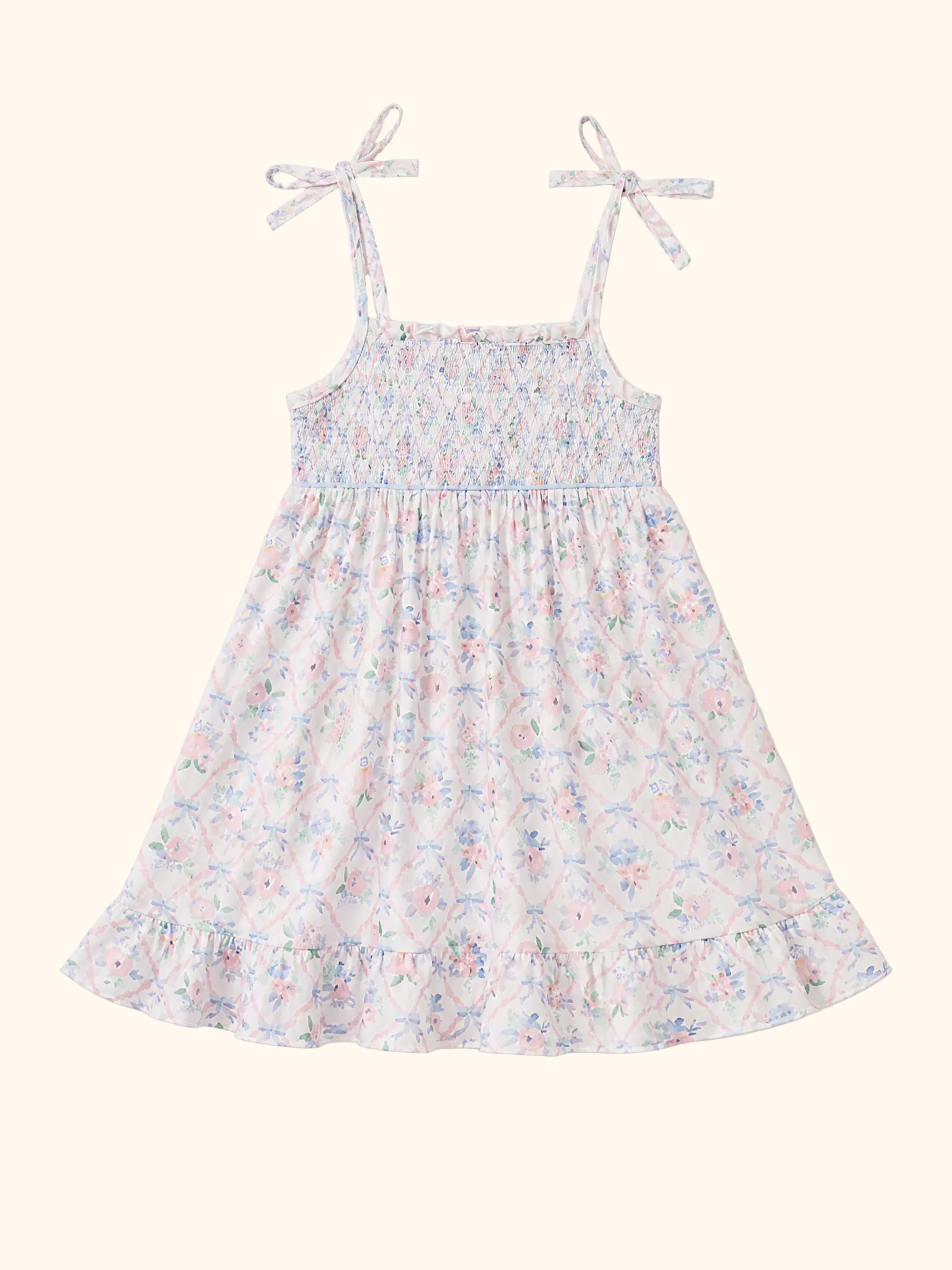 Floral Smocked Ruffle Dress
