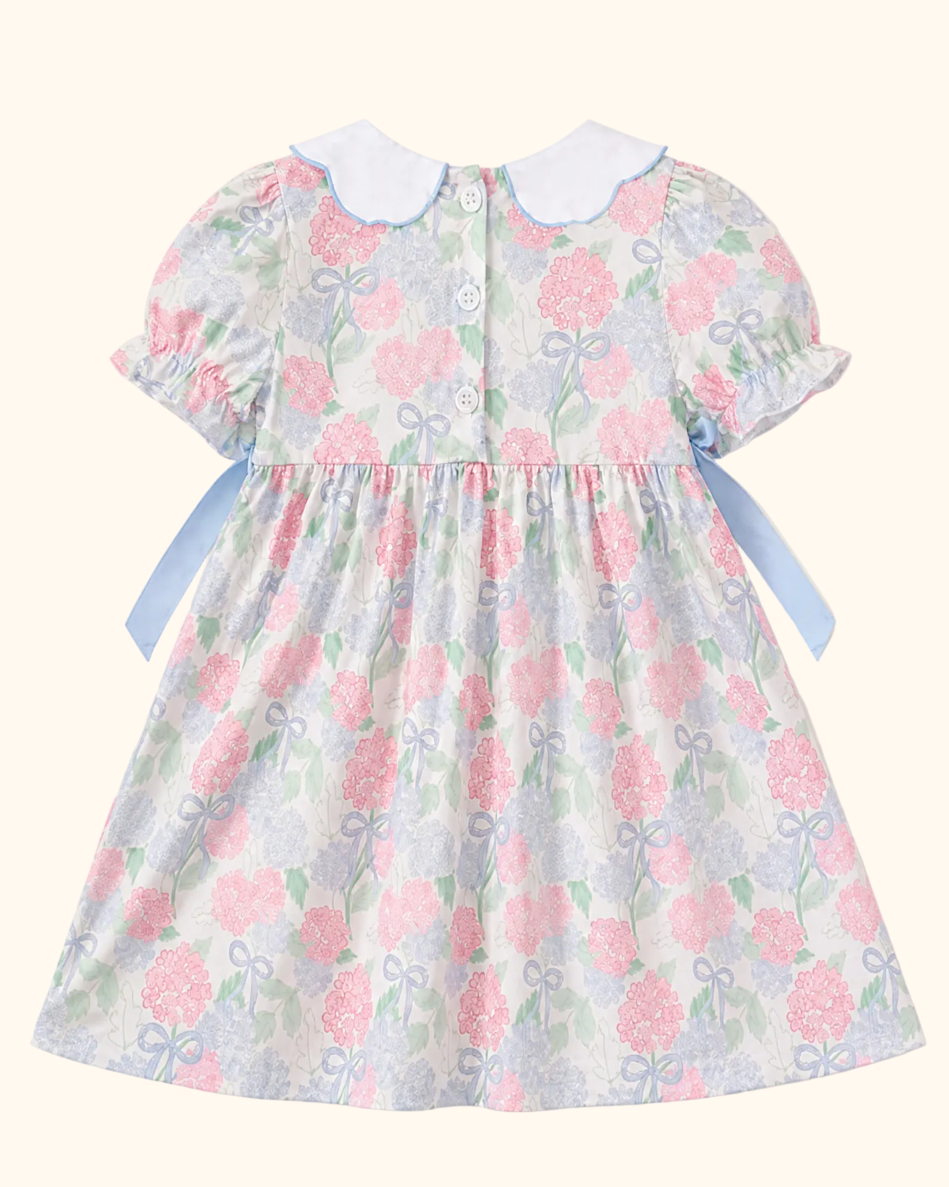 Blue Hydrangea Smocked Pearl Dress