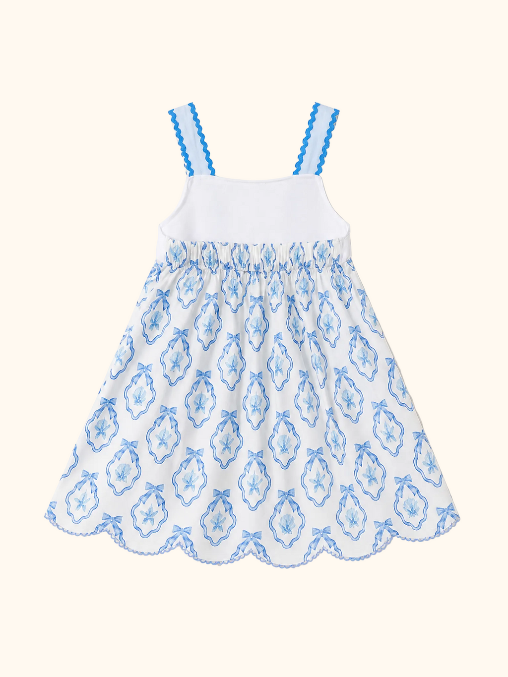 Shells Embroidered Dress - Blue