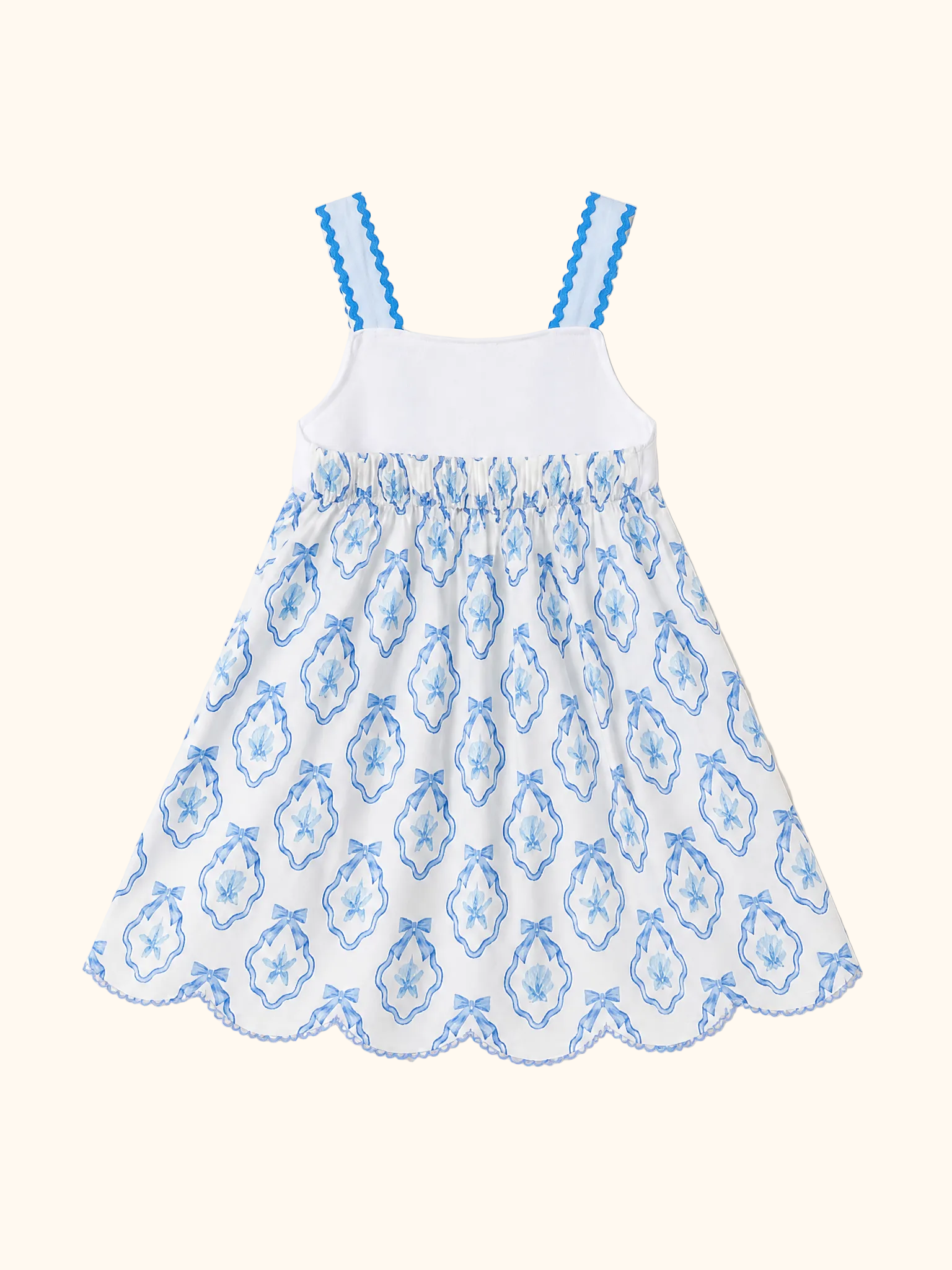 Shells Embroidered Dress - Blue