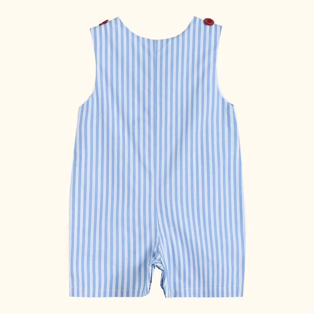Blue Striped Crawfish Applique Romper