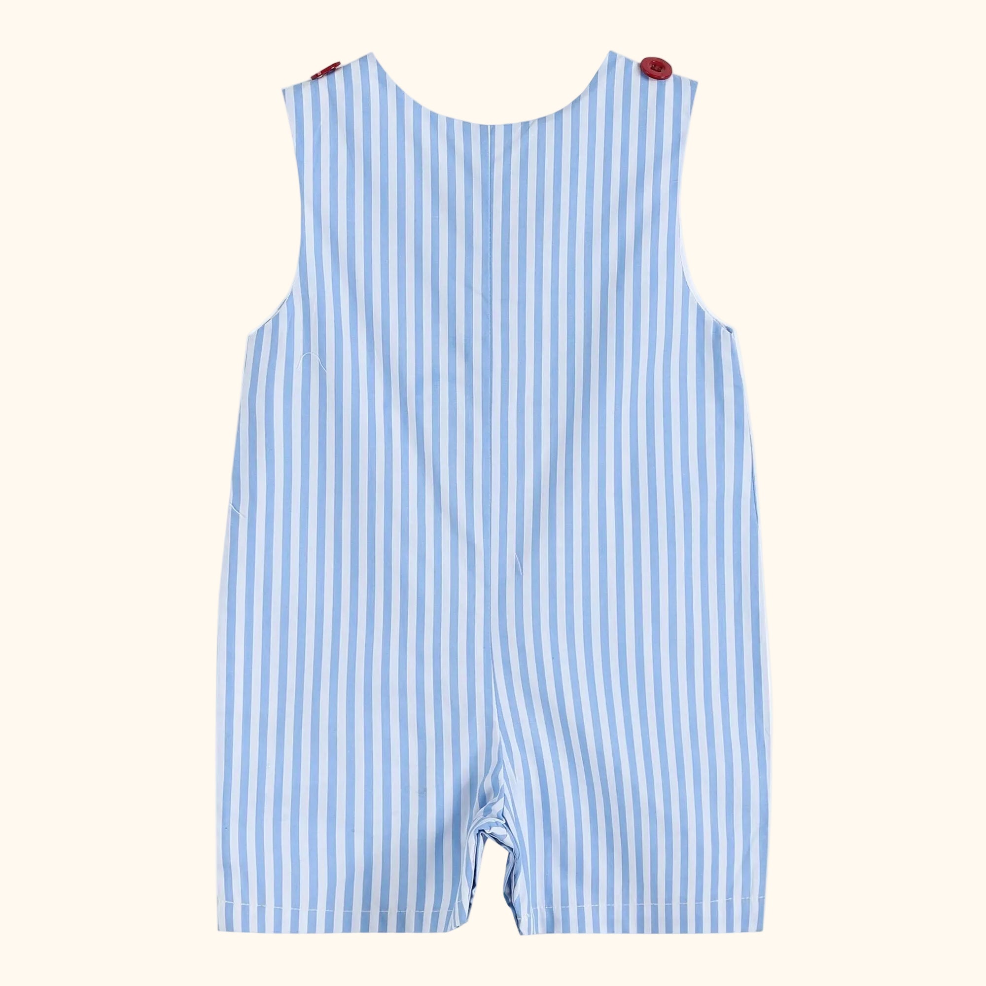 Blue Striped Crawfish Applique Romper