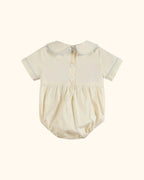 Buttercream Yellow Whale Smocked Collared Romper