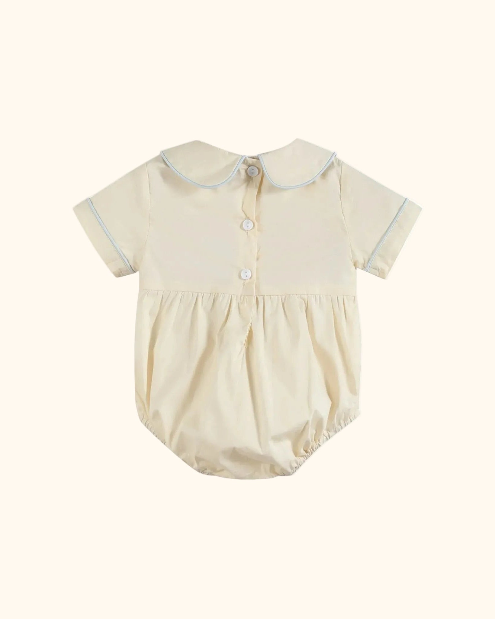Buttercream Yellow Whale Smocked Collared Romper