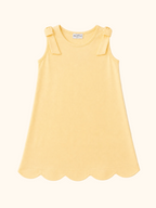 Baby Buttercup Yellow Scalloped Bow Dress