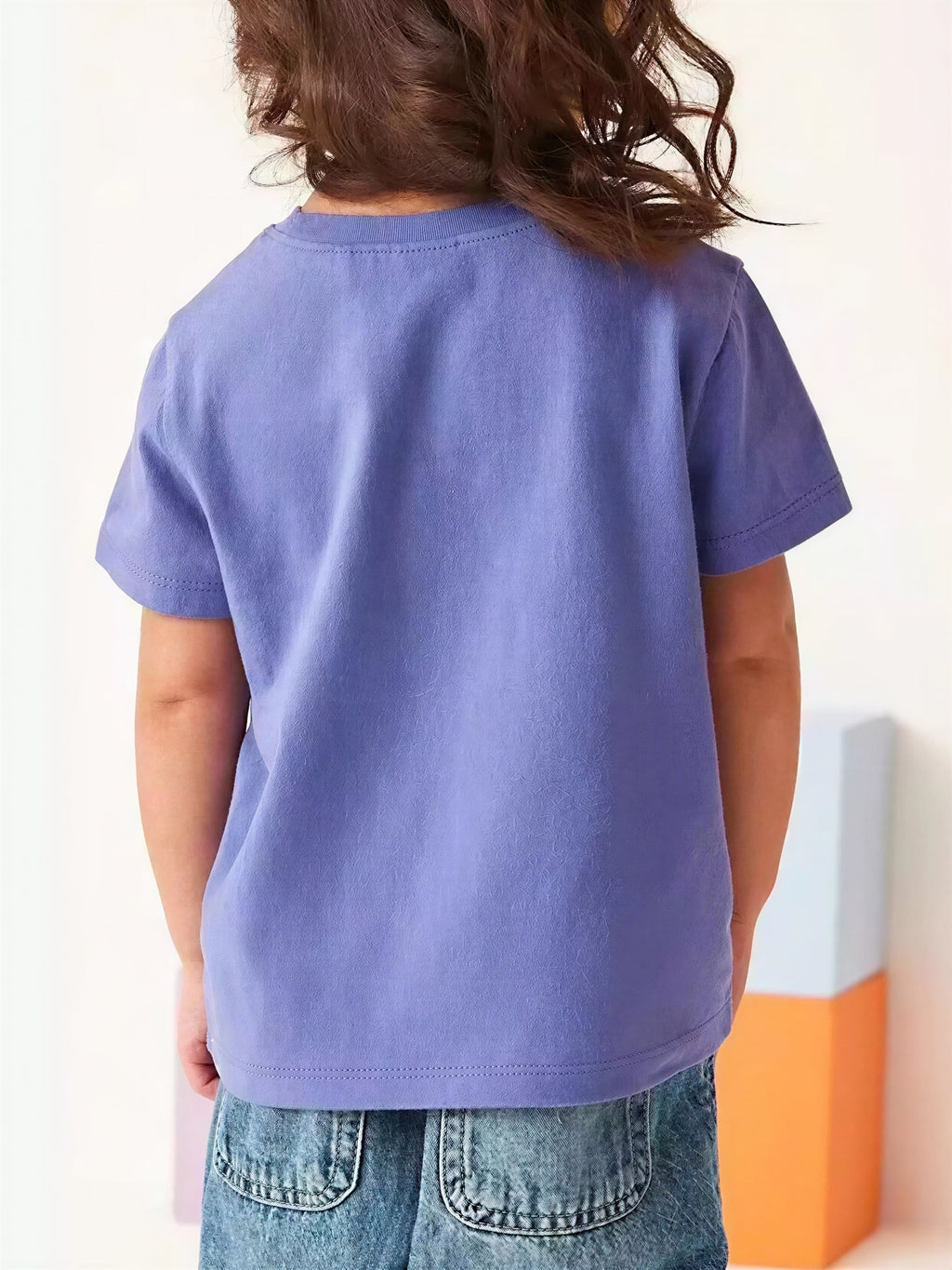 Kids Purple Butterfly Appliqué T-Shirt
