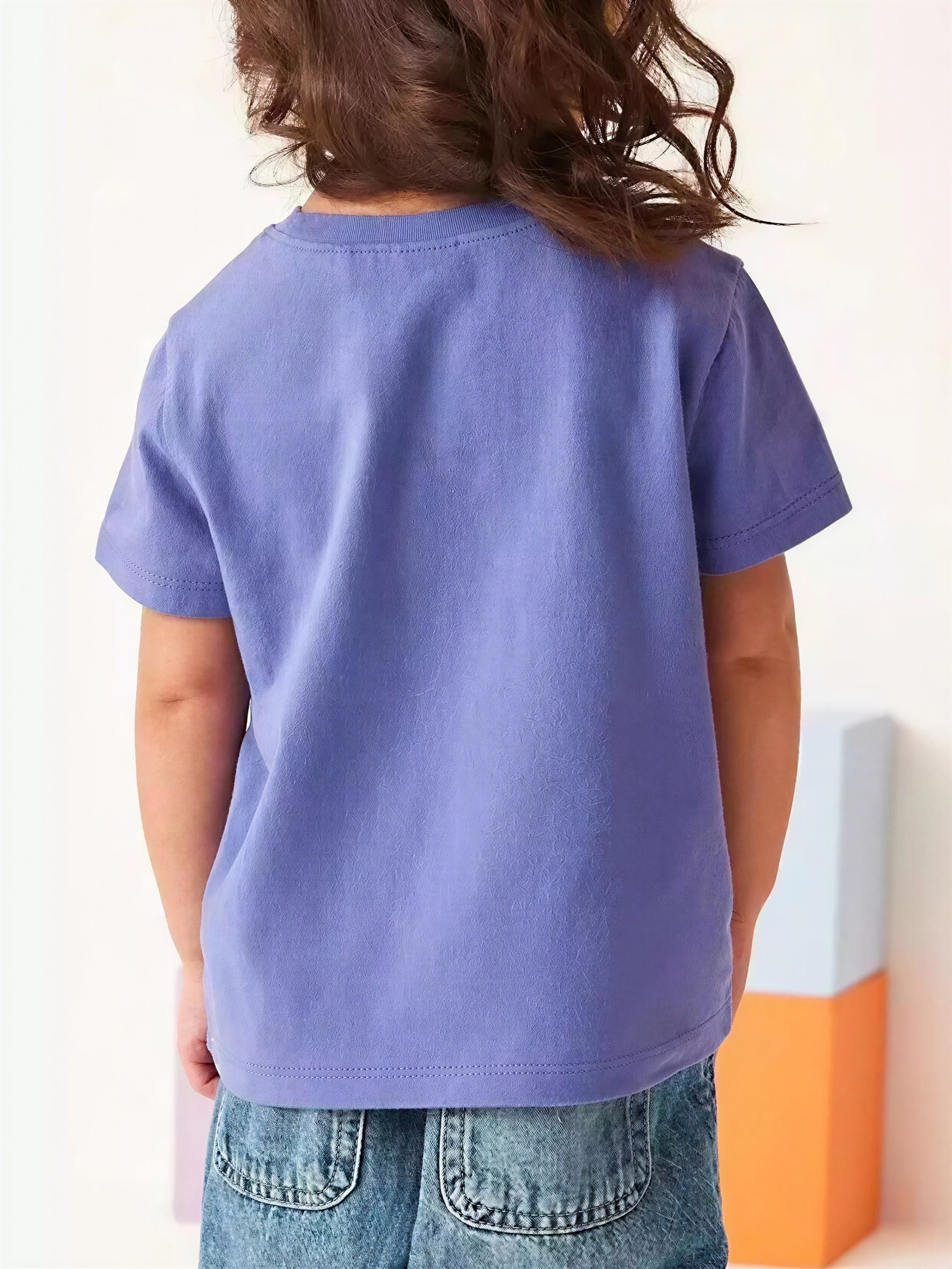 Kids Purple Butterfly Appliqué T-Shirt