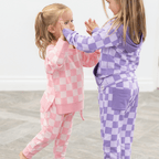 Purple Haze Checker Crew Neck Pocket Jogger Set