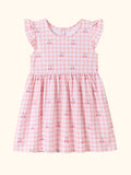 Cherry Gingham Ruffle Sleeve Dress
