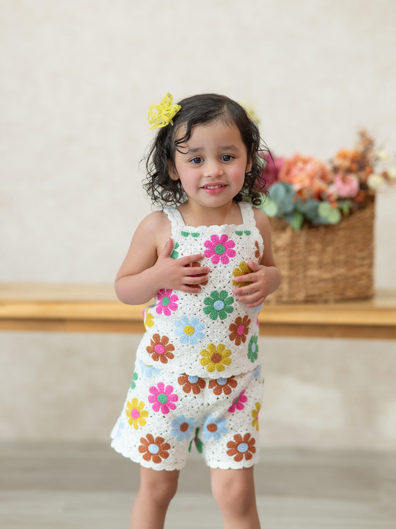 Crochet Floral Tank & Shorts Set
