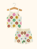 Crochet Floral Tank & Shorts Set