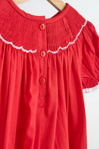 Red Candy Cane Smocked Romper