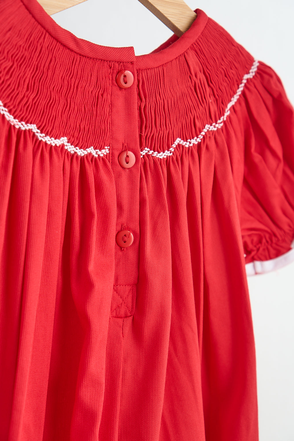 Red Candy Cane Smocked Romper