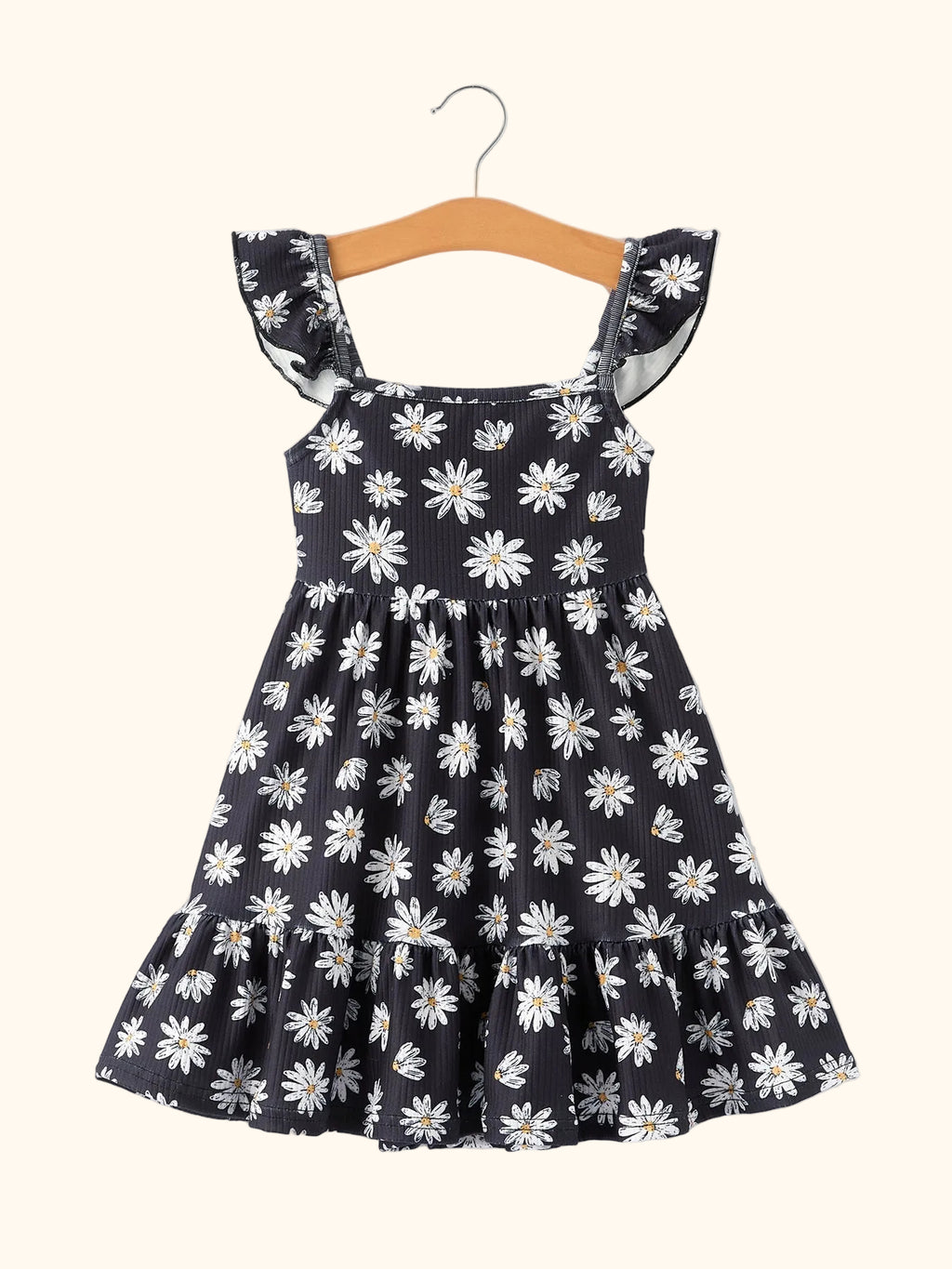 Daisy Print & Solid Ruffle Dress 2-Pack