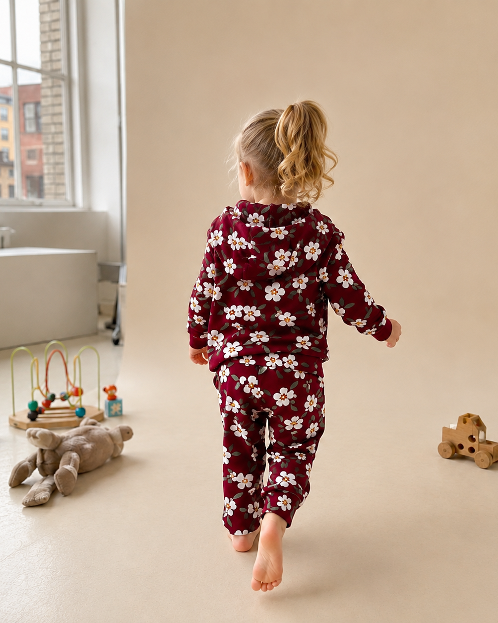Darling Dear Floral Hooded Pocket Jogger Set
