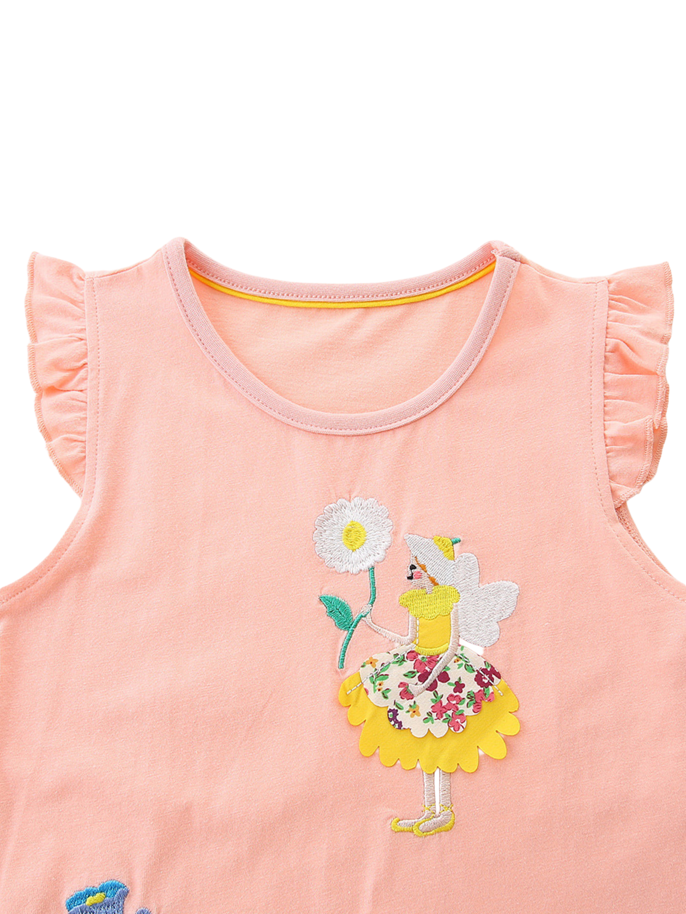 Embroidered Ruffle Sleeve Casual Dress