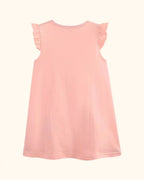 Kids Pink Embroidered Ruffle Sleeve Dress
