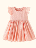 Eyelet Flutter Sleeve Dress