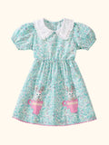 Floral Print Bunny Peter Pan Collar Dress