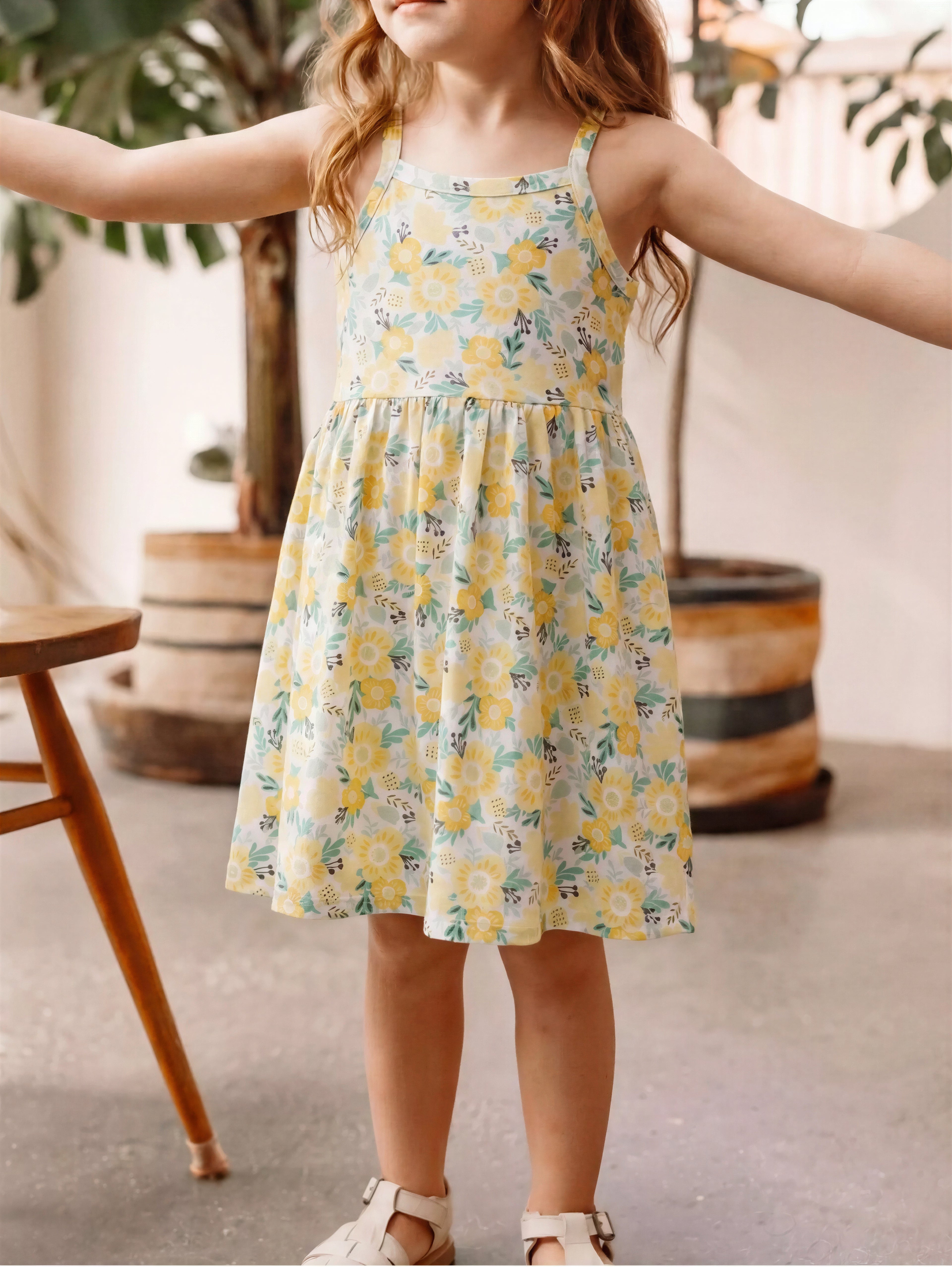 Floral Print Spaghetti Strap Dress
