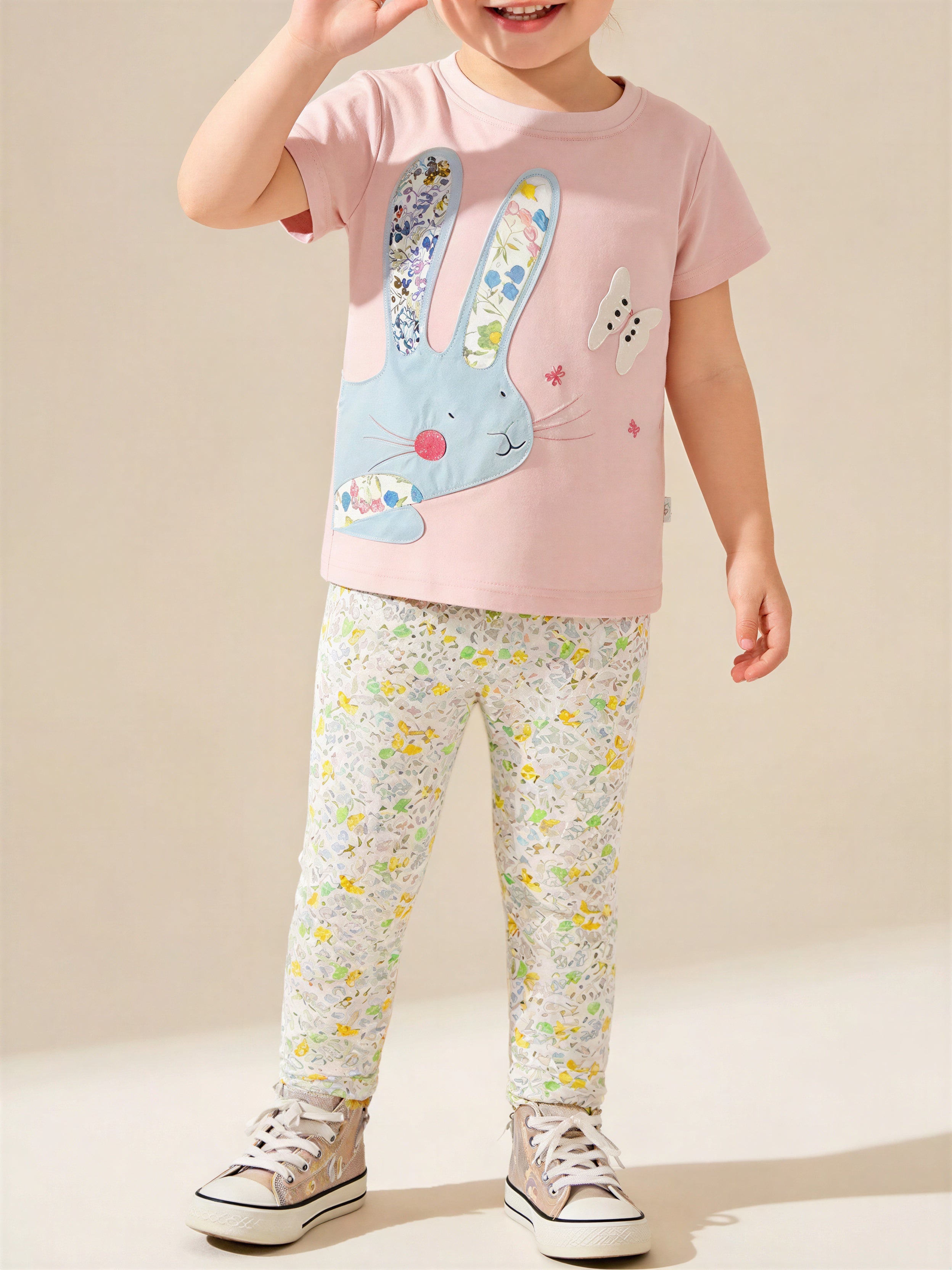 Floral Bunny Top & Pants Set