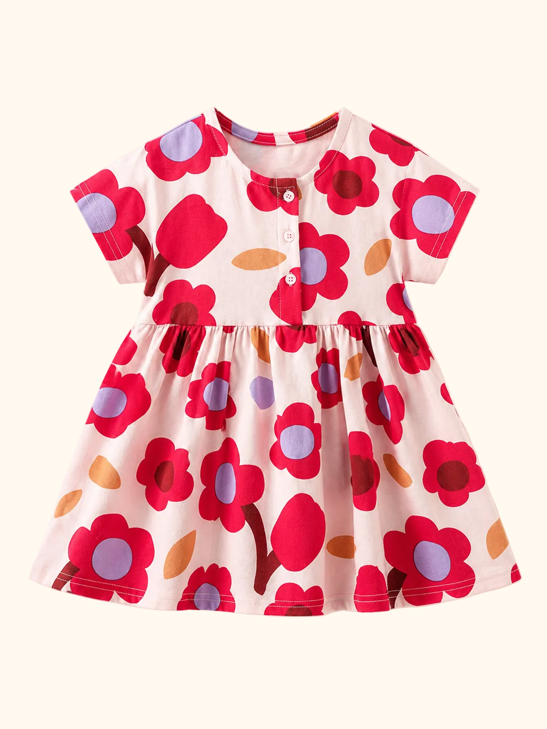 Floral Print Short Sleeve Dress