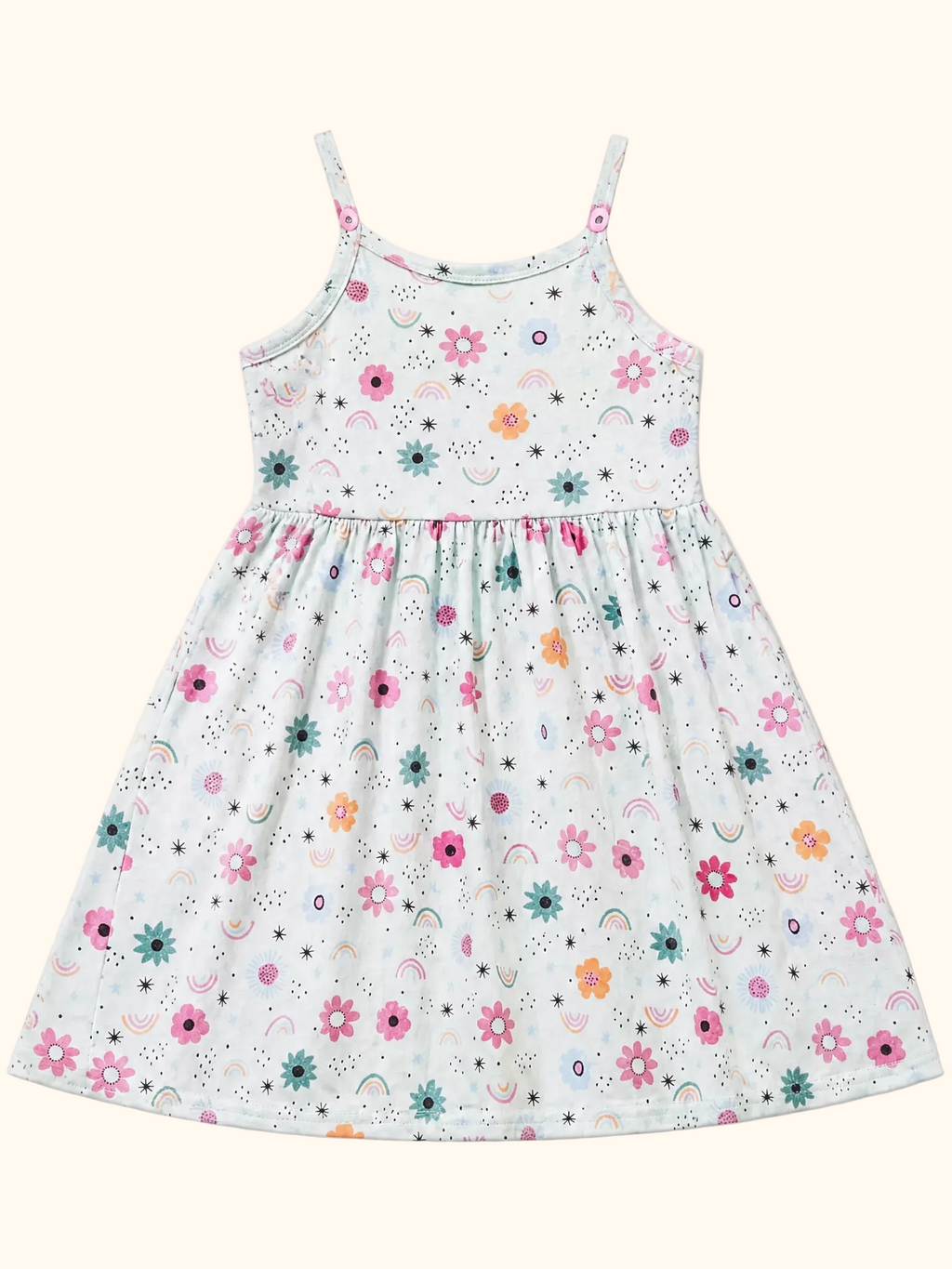 Floral Print Spaghetti Strap A-Line Dress
