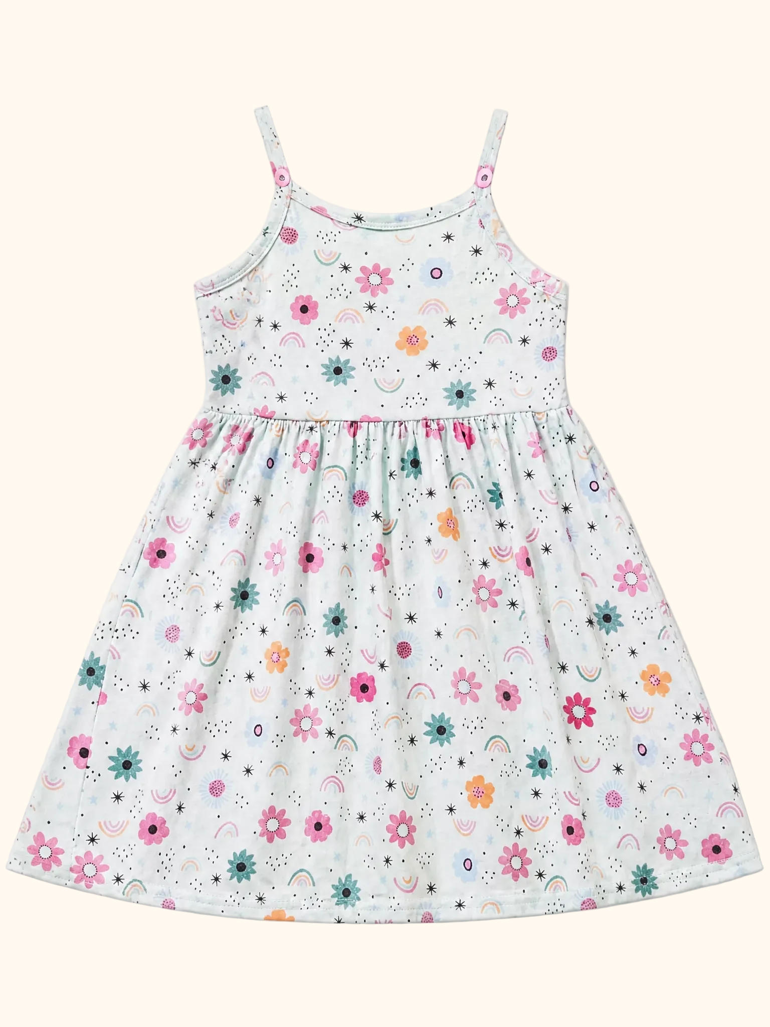 Floral Print Spaghetti Strap A-Line Dress