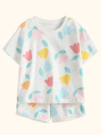 Kids Floral Print Tee and Shorts Set
