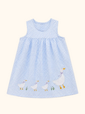 Gingham Goose Embroidered Sleeveless Dress