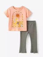 Kids Sunshine Graphic T-Shirt & Flared Pants Set