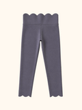 Scalloped Yoga Active Leggings - Gray