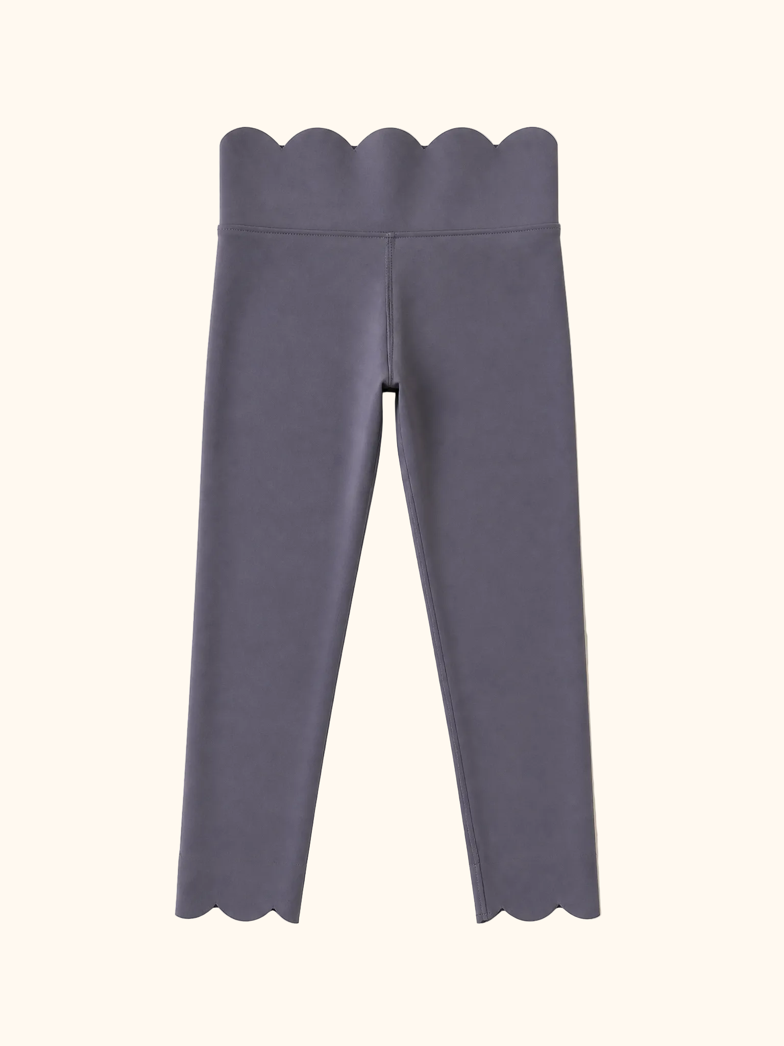 Scalloped Yoga Active Leggings - Gray