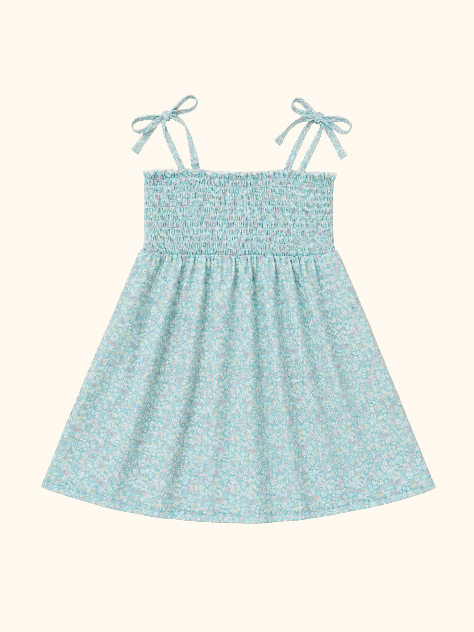 Floral Smocked Dress - Green